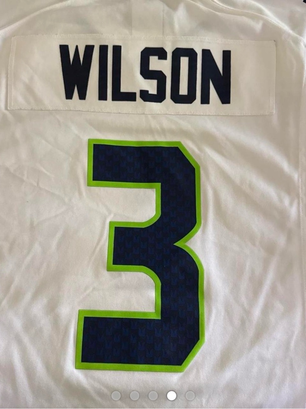 Seahawks Russell Wilson #3 White Women’s Football Jersey size Medium